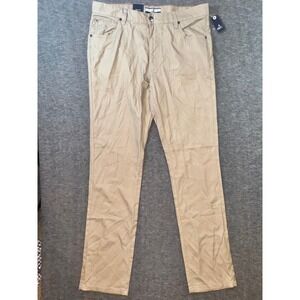 Johnnie-O Men London 5 Pocket Brushed Twilled Flannel Pant Khaki 32x32 NEW